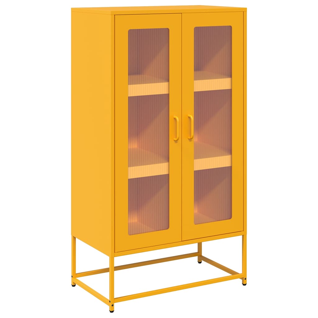 Credenza Giallo Senape 68x39x123 cm in Acciaio