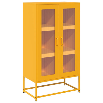 Credenza Giallo Senape 68x39x123 cm in Acciaio