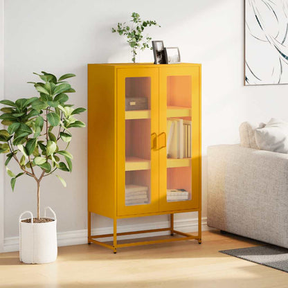 Credenza Giallo Senape 68x39x123 cm in Acciaio