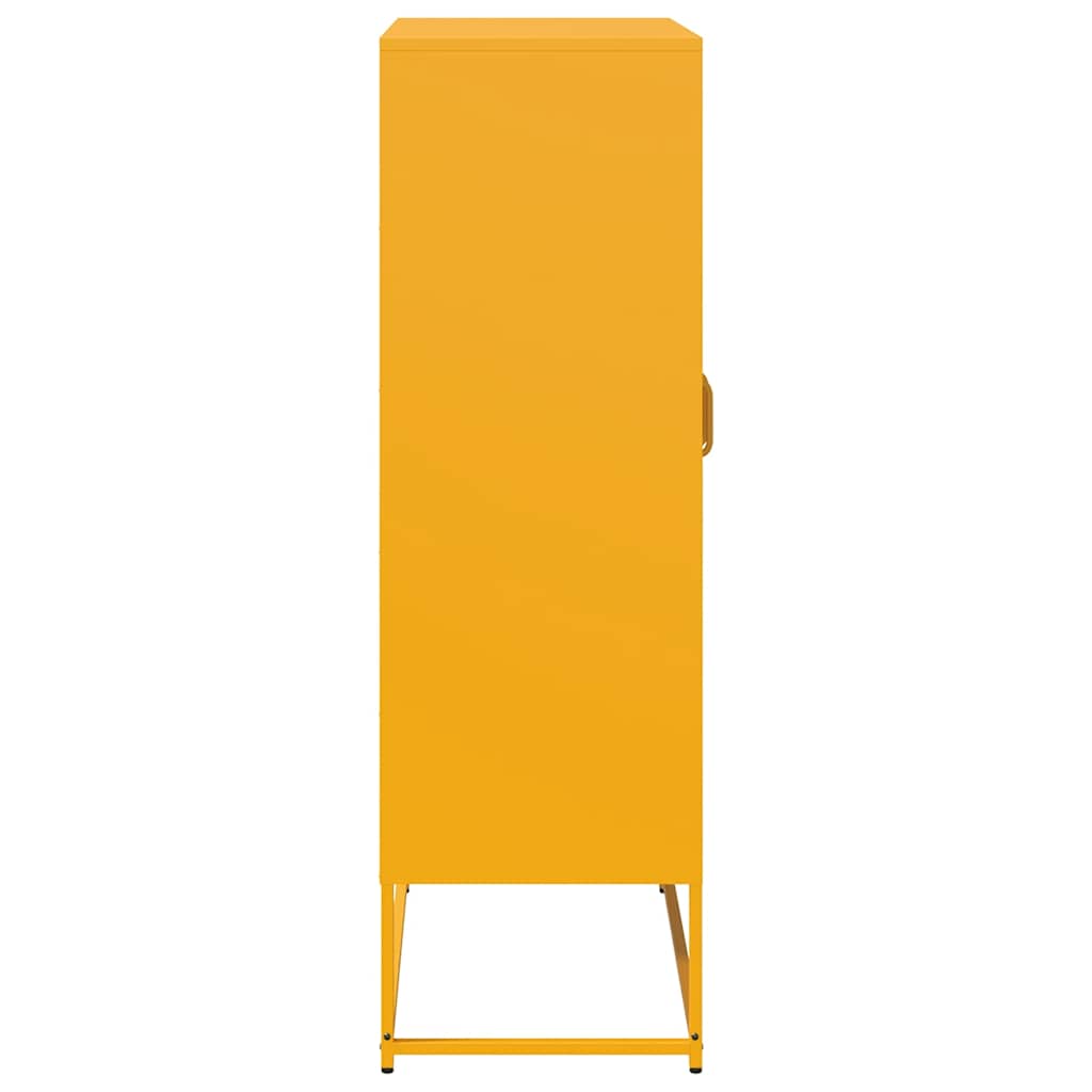 Credenza Giallo Senape 68x39x123 cm in Acciaio