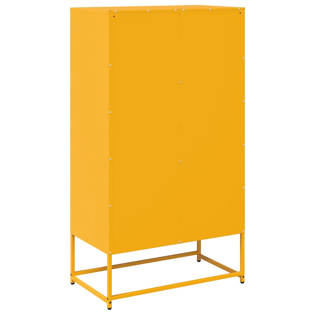 Credenza Giallo Senape 68x39x123 cm in Acciaio