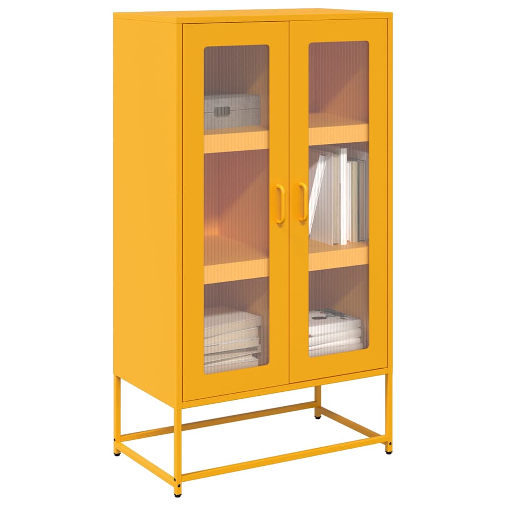 Credenza Giallo Senape 68x39x123 cm in Acciaio