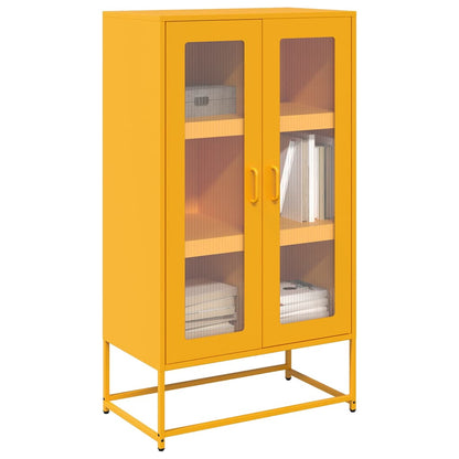Credenza Giallo Senape 68x39x123 cm in Acciaio