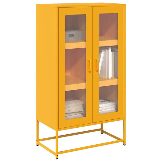 Credenza Giallo Senape 68x39x123 cm in Acciaio