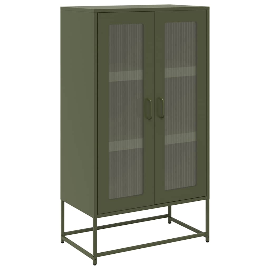 Credenza Verde Oliva 68x39x123 cm in Acciaio - homemem39