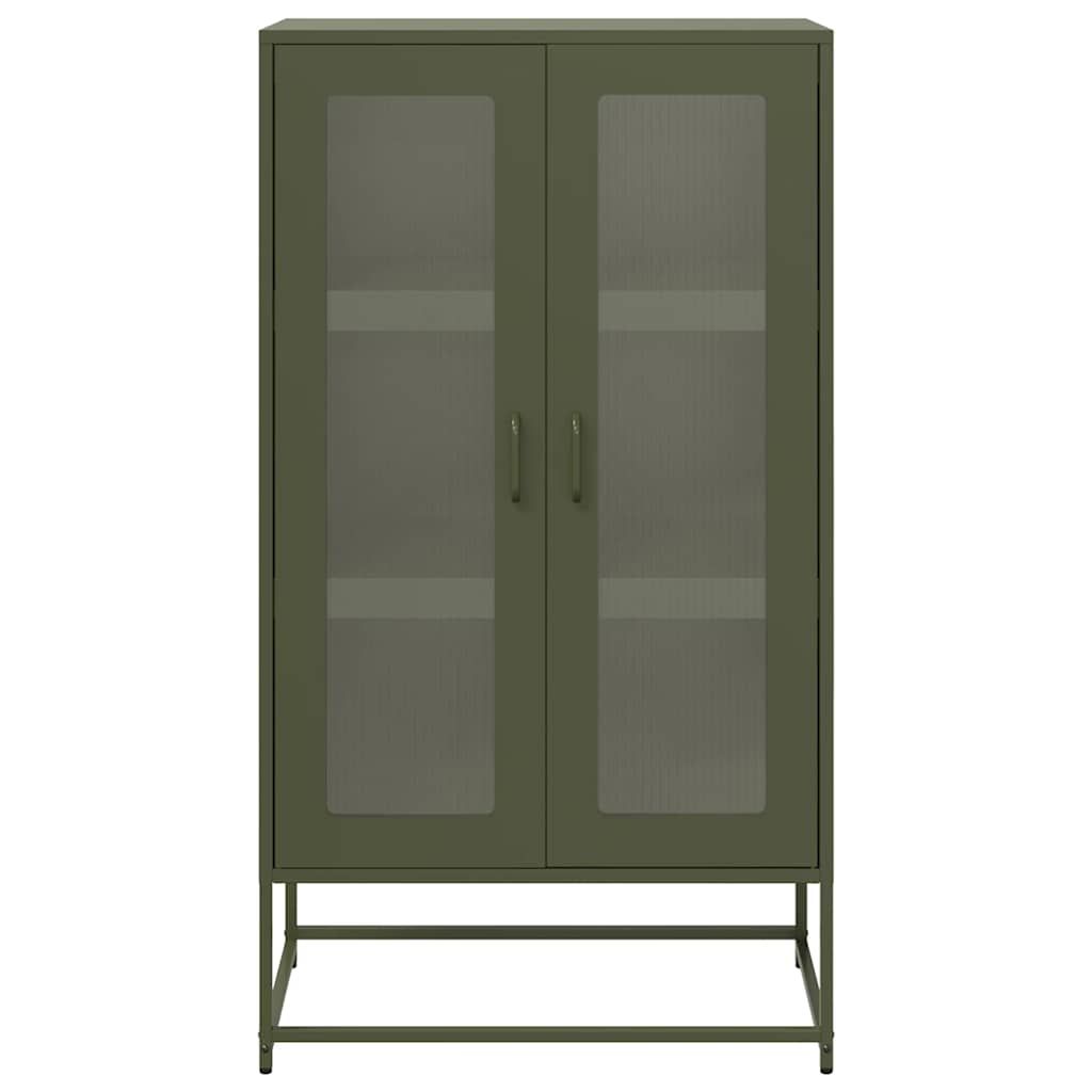 Credenza Verde Oliva 68x39x123 cm in Acciaio - homemem39