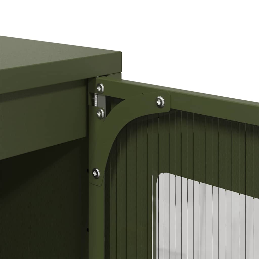 Credenza Verde Oliva 68x39x123 cm in Acciaio | homemem39