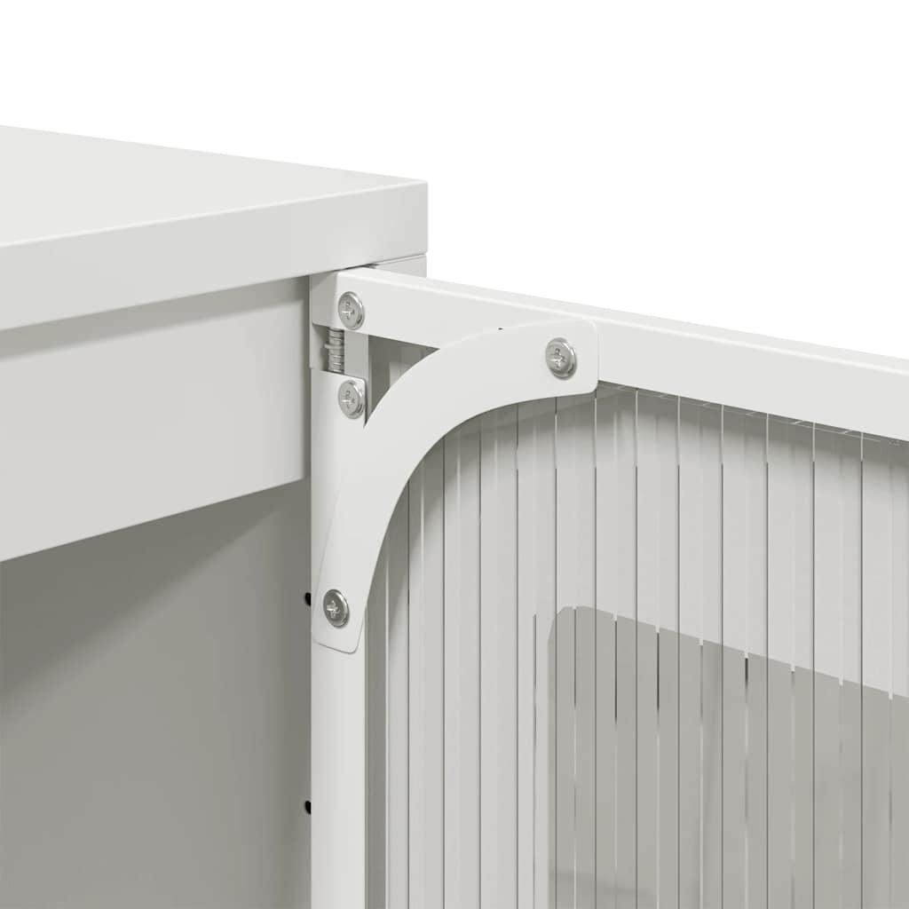 Credenza Bianca 68x39x123 cm in Acciaio - homemem39