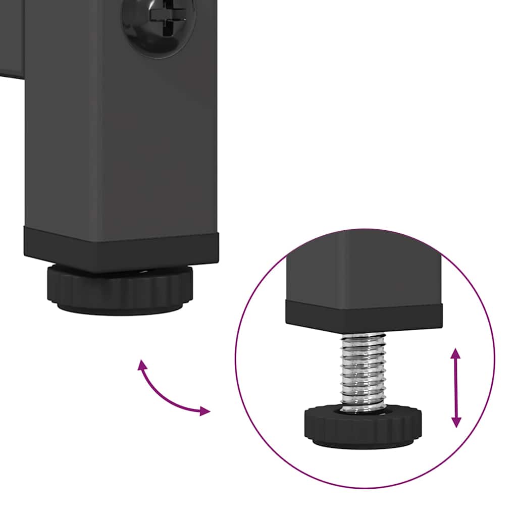 Credenza Nera 68x39x111,5 cm Acciaio - homemem39