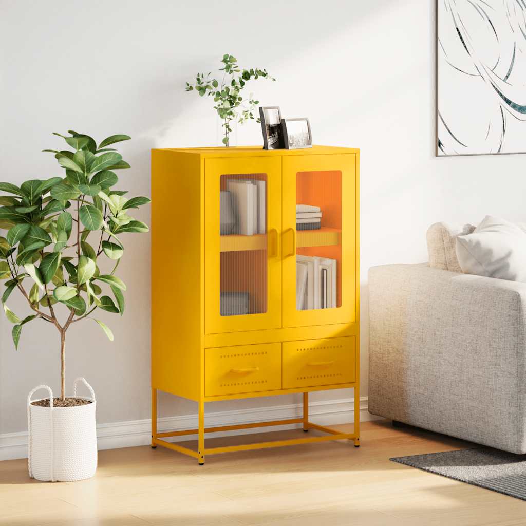 Credenza Giallo Senape 68x39x111,5 cm in Acciaio - homemem39
