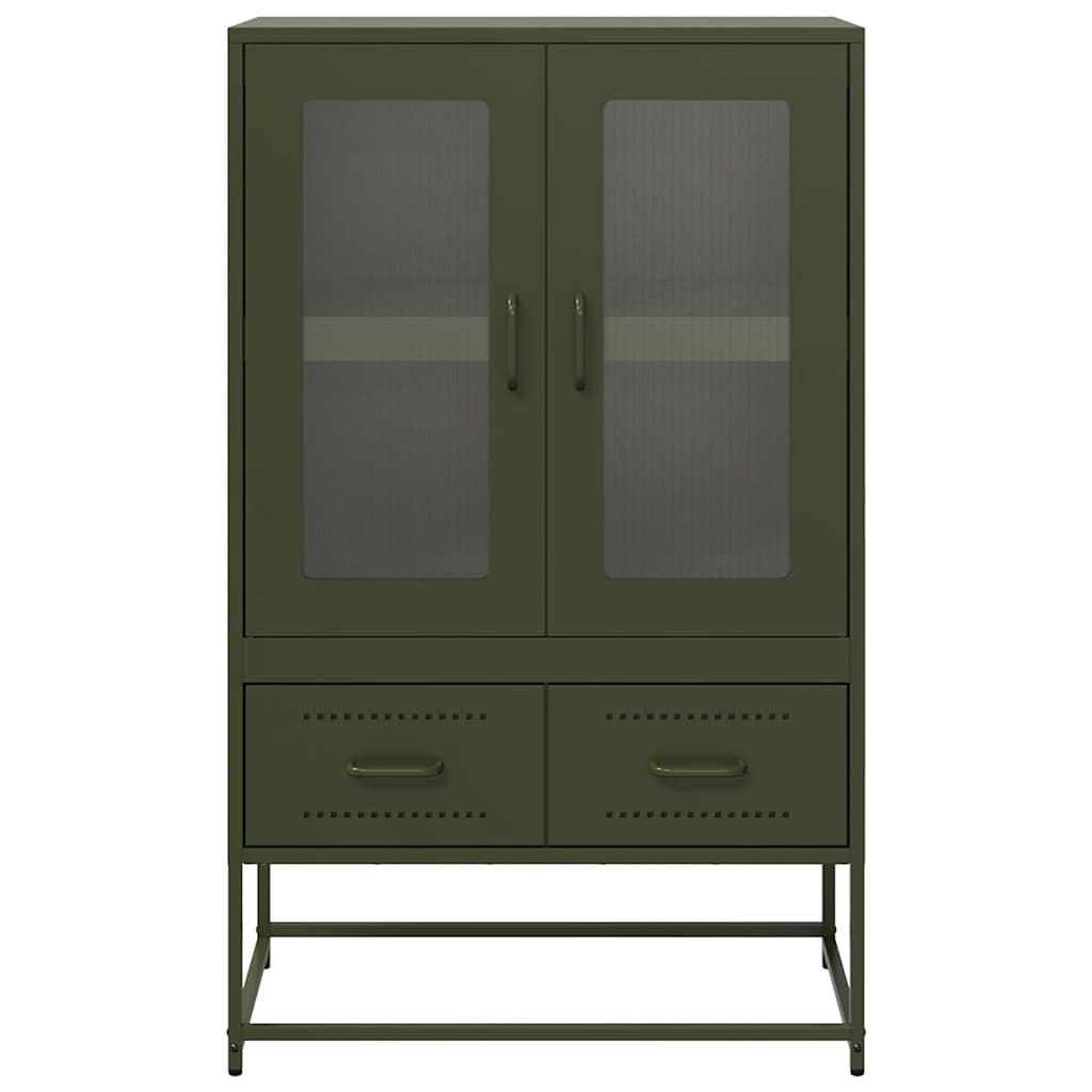 Credenza Verde Oliva 68x39x111,5 cm in Acciaio - homemem39