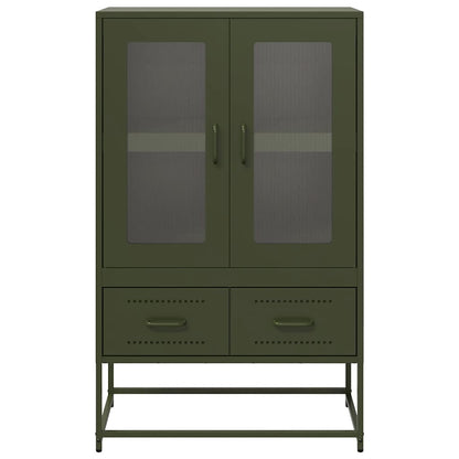 Credenza Verde Oliva 68x39x111,5 cm in Acciaio - homemem39