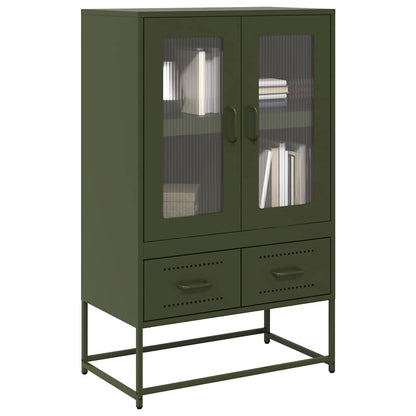 Credenza Verde Oliva 68x39x111,5 cm in Acciaio - homemem39