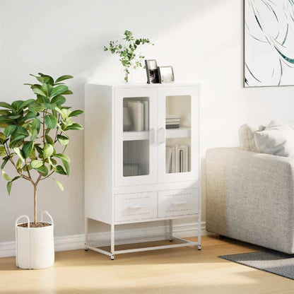 Credenza Bianca 68x39x111,5 cm Acciaio - homemem39