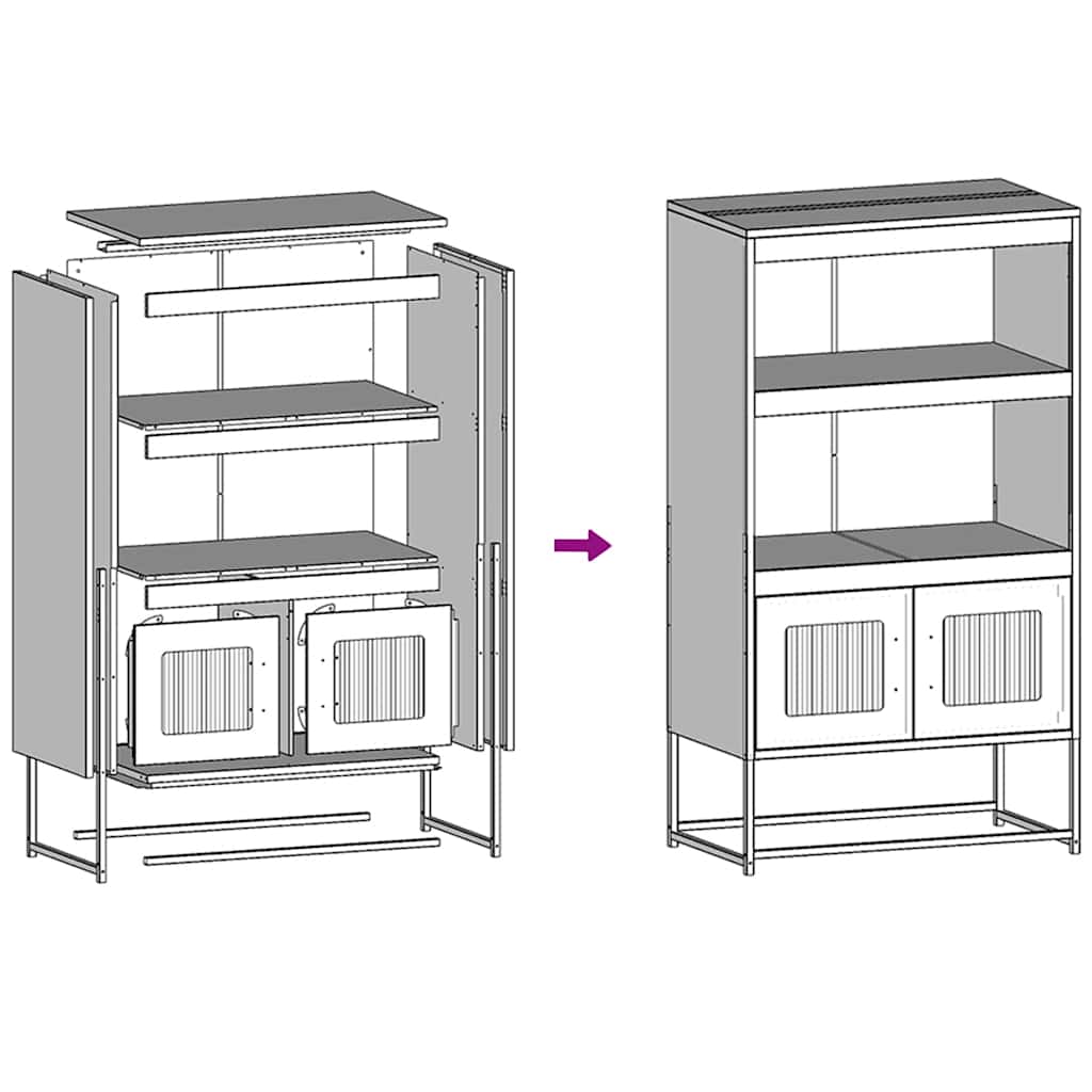 Credenza Rosa 68x39x123 cm in Acciaio | homemem39