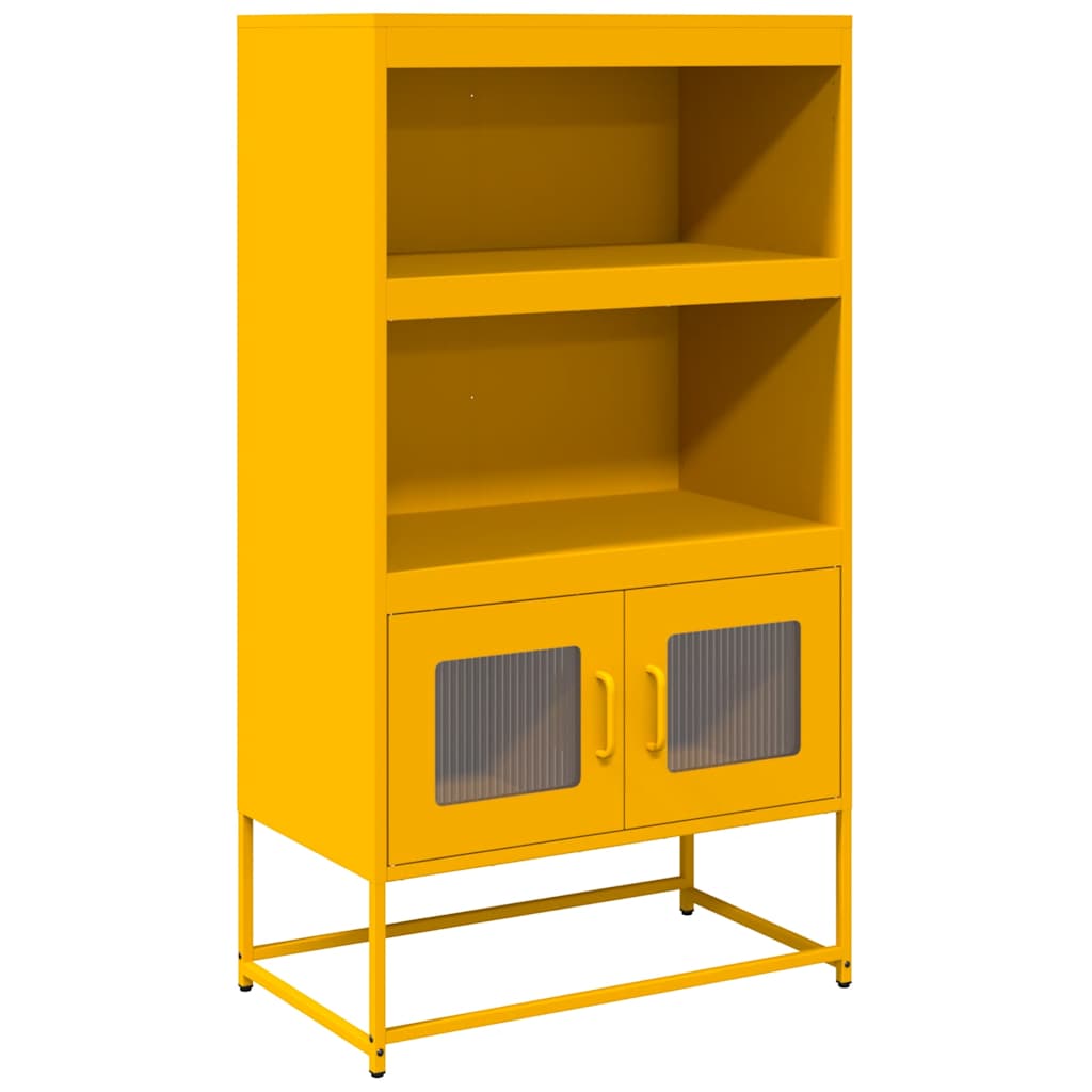 Credenza Giallo Senape 68x39x123 cm in Acciaio - homemem39