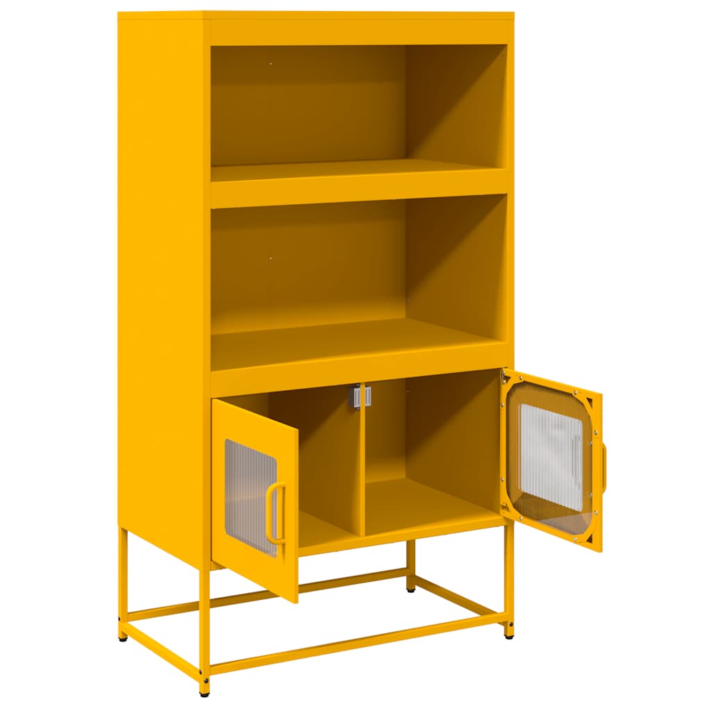 Credenza Giallo Senape 68x39x123 cm in Acciaio - homemem39