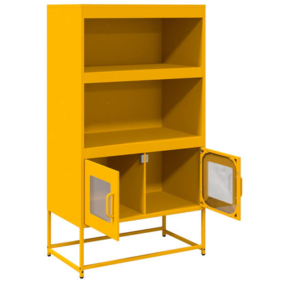 Credenza Giallo Senape 68x39x123 cm in Acciaio - homemem39