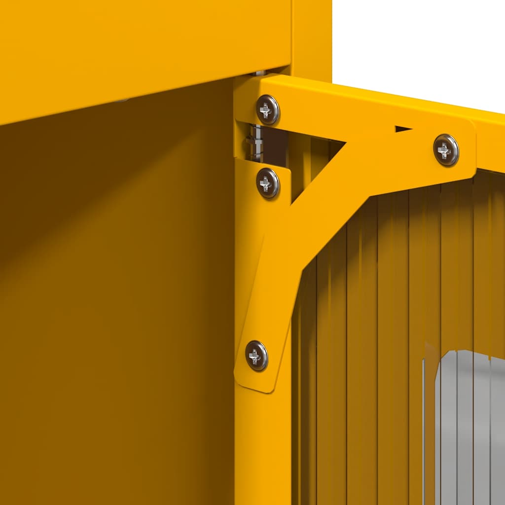 Credenza Giallo Senape 68x39x123 cm in Acciaio - homemem39