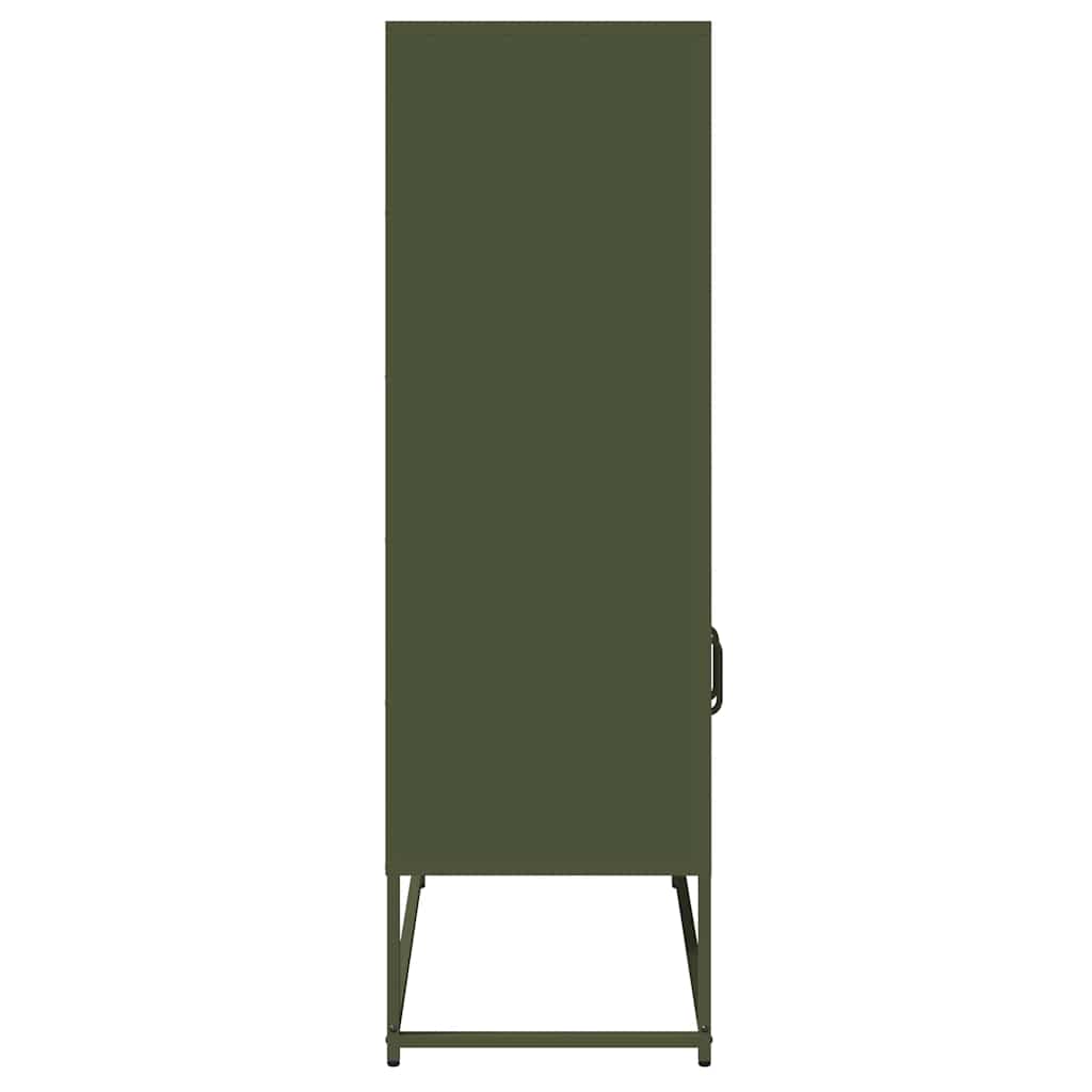 Credenza Verde Oliva 68x39x123 cm in Acciaio - homemem39