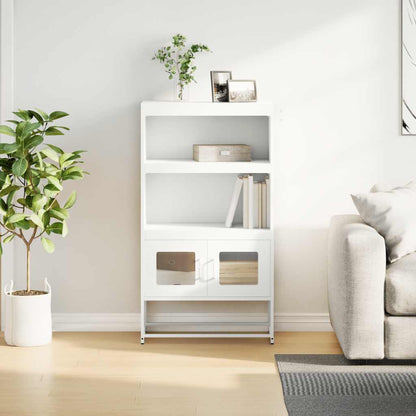 Credenza Bianca 68x39x123 cm in Acciaio - homemem39