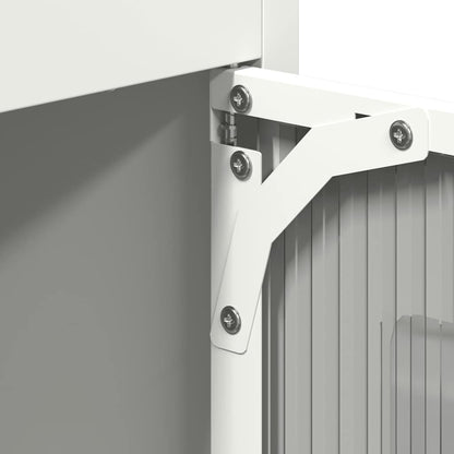 Credenza Bianca 68x39x123 cm in Acciaio - homemem39