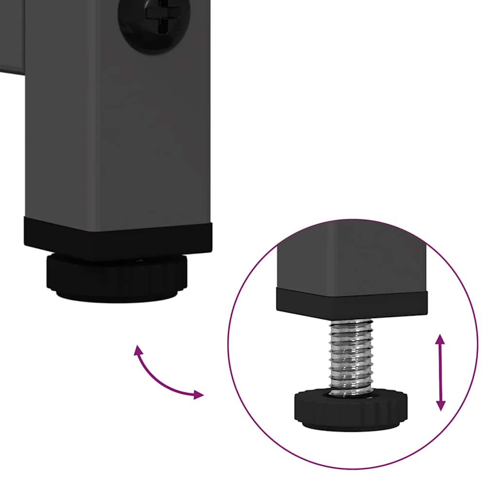 Credenza Nera 68x39x107 cm in Acciaio - homemem39