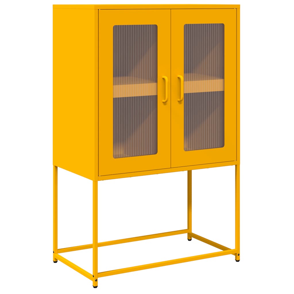 Credenza Giallo Senape 68x39x107 cm in Acciaio - homemem39