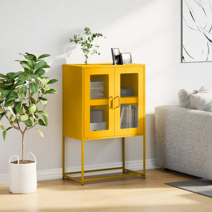 Credenza Giallo Senape 68x39x107 cm in Acciaio - homemem39