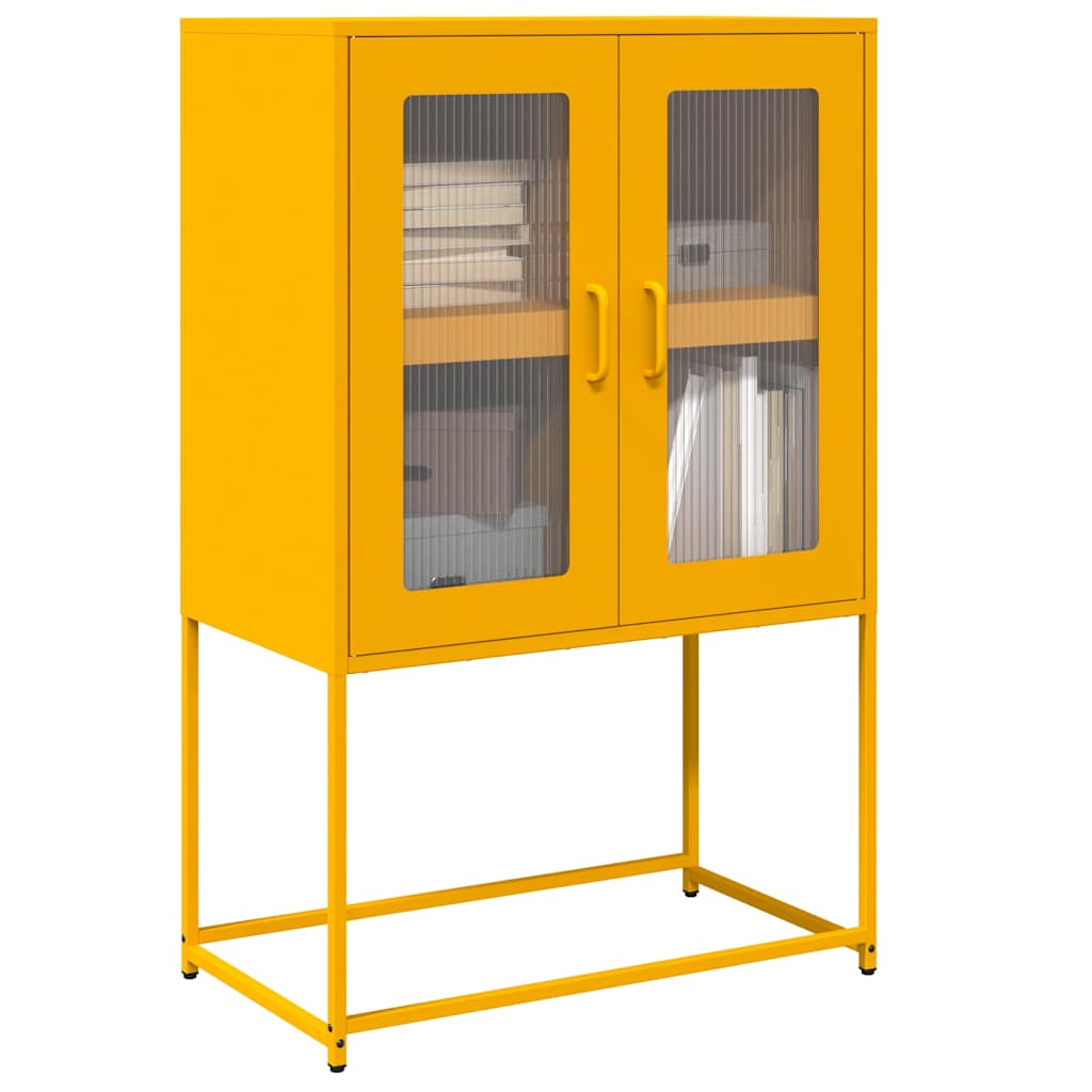 Credenza Giallo Senape 68x39x107 cm in Acciaio - homemem39
