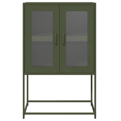 Credenza Verde Oliva 68x39x107 cm in Acciaio - homemem39