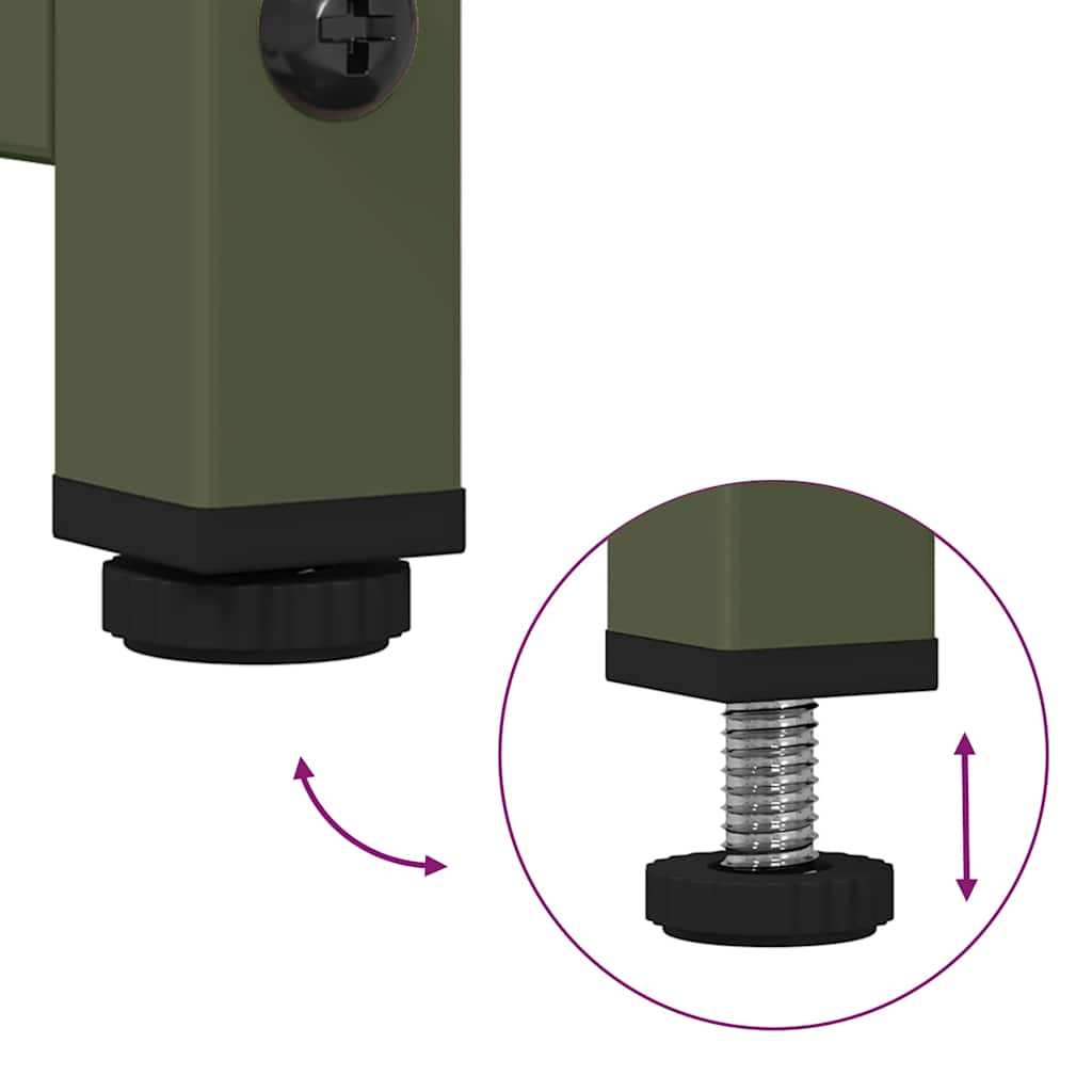 Credenza Verde Oliva 68x39x107 cm in Acciaio - homemem39