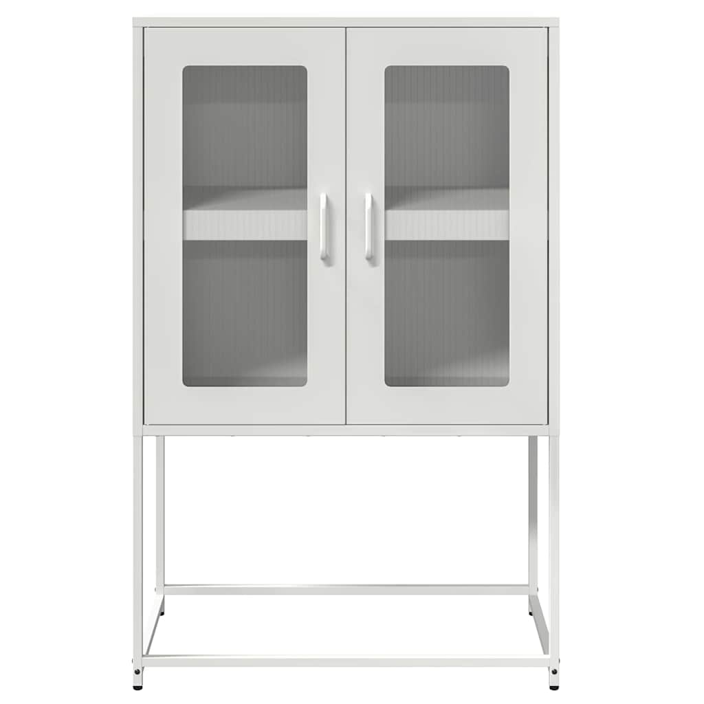Credenza Bianca 68x39x107 cm in Acciaio - homemem39