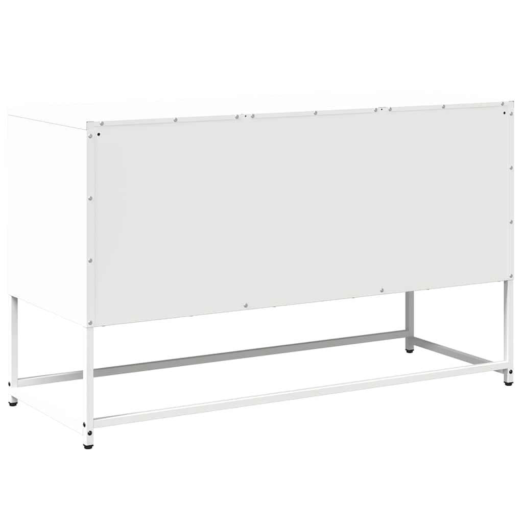 Mobile TV Bianco 100,5x39x60,5 cm in Acciaio - homemem39