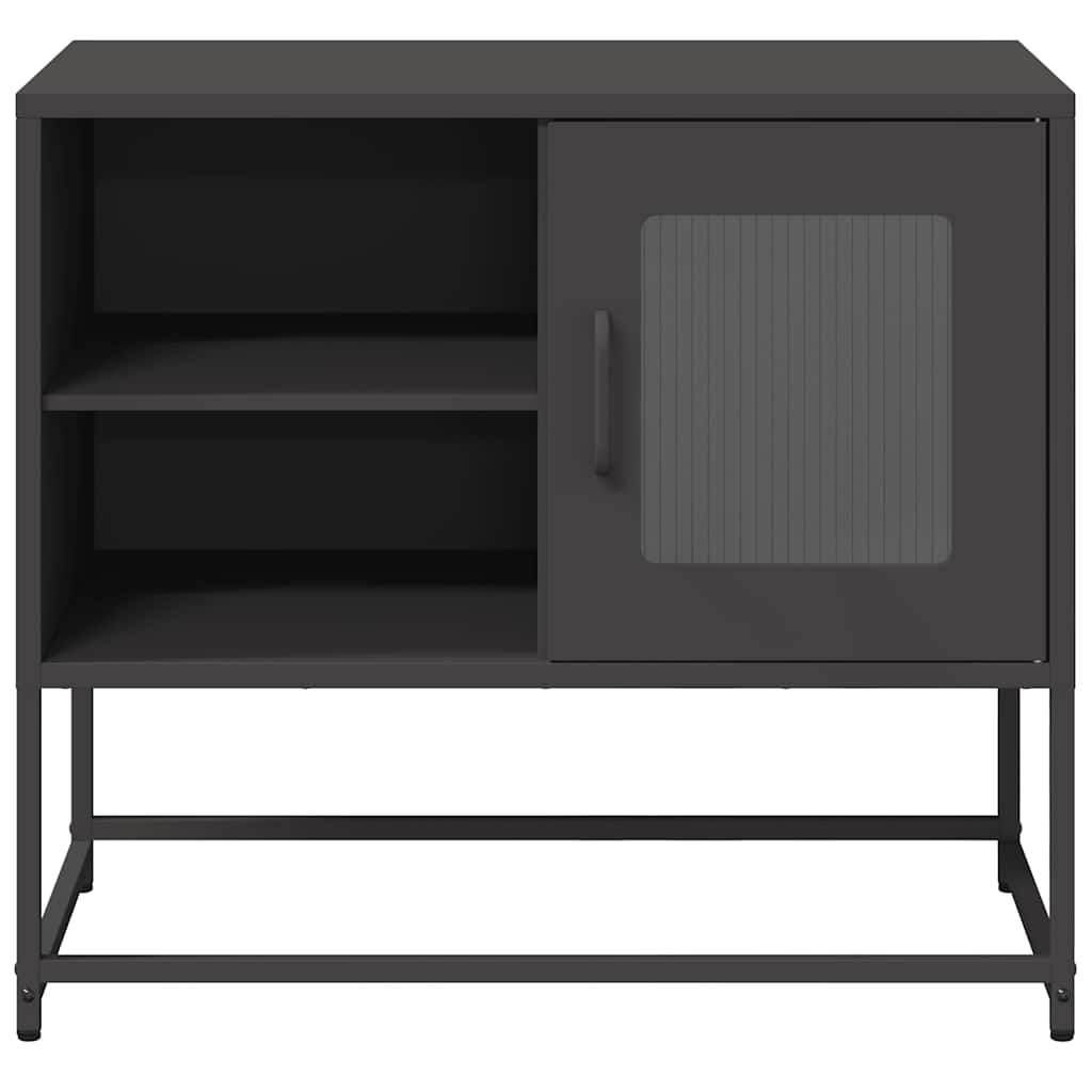 Mobile TV Nero 68x39x60,5 cm in Acciaio - homemem39