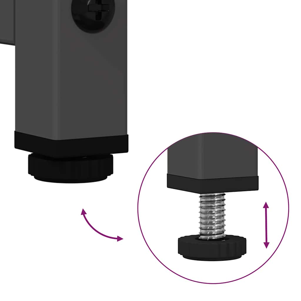 Mobile TV Nero 68x39x60,5 cm in Acciaio - homemem39