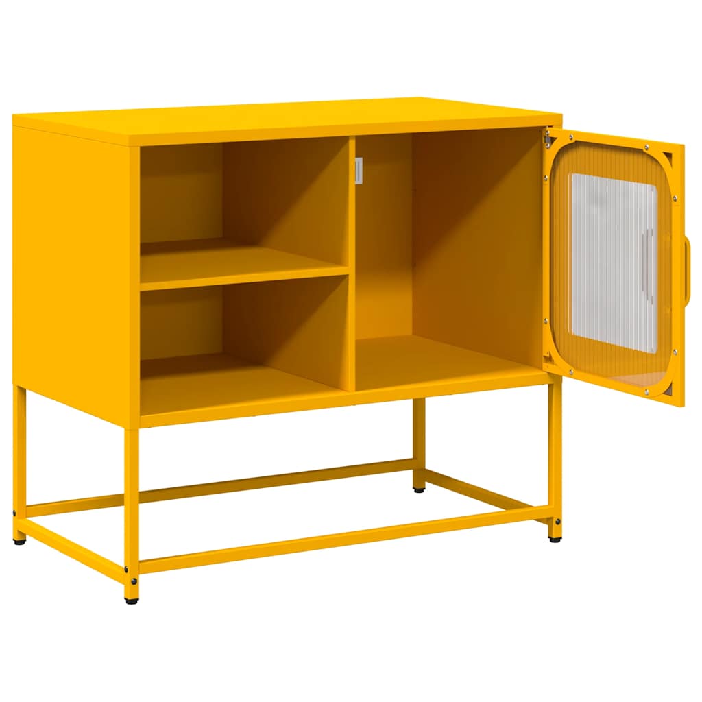 Mobile TV Giallo Senape 68x39x60,5 cm in Acciaio - homemem39