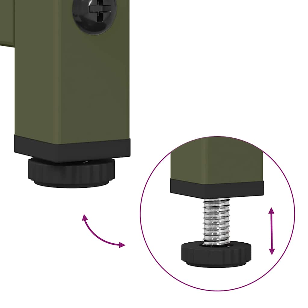 Credenza Verde Oliva 36x39x123 cm Acciaio Laminato a Freddo - homemem39