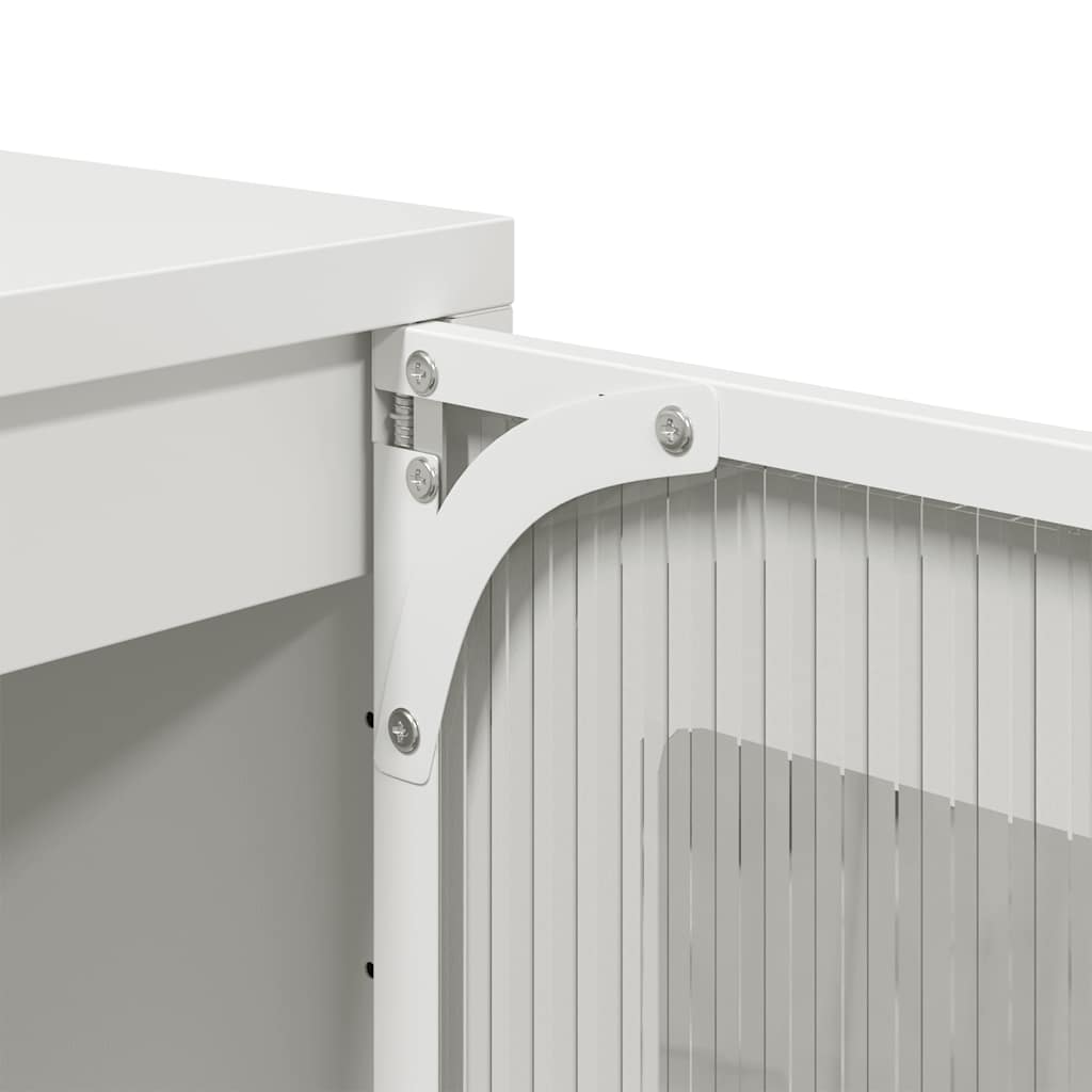 Credenza Bianca 36x39x123 cm Acciaio Laminato a Freddo - homemem39