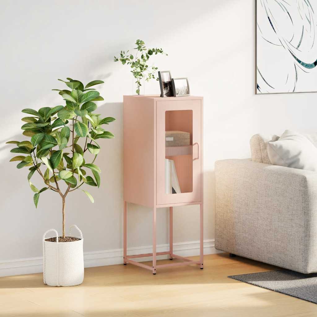 Credenza Rosa 36x39x107 cm in Acciaio Laminato a Freddo - homemem39