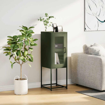 Credenza Verde Oliva 36x39x107 cm in Acciaio Laminato a Freddo - homemem39