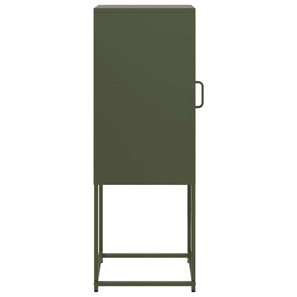 Credenza Verde Oliva 36x39x107 cm in Acciaio Laminato a Freddo - homemem39