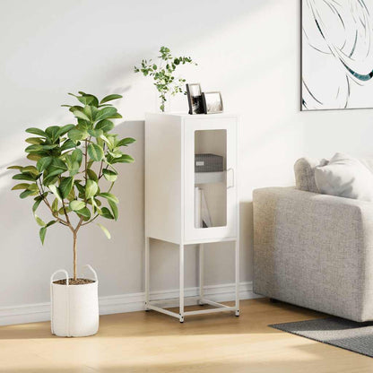 Credenza Bianca 36x39x107 cm in Acciaio Laminato a Freddo - homemem39