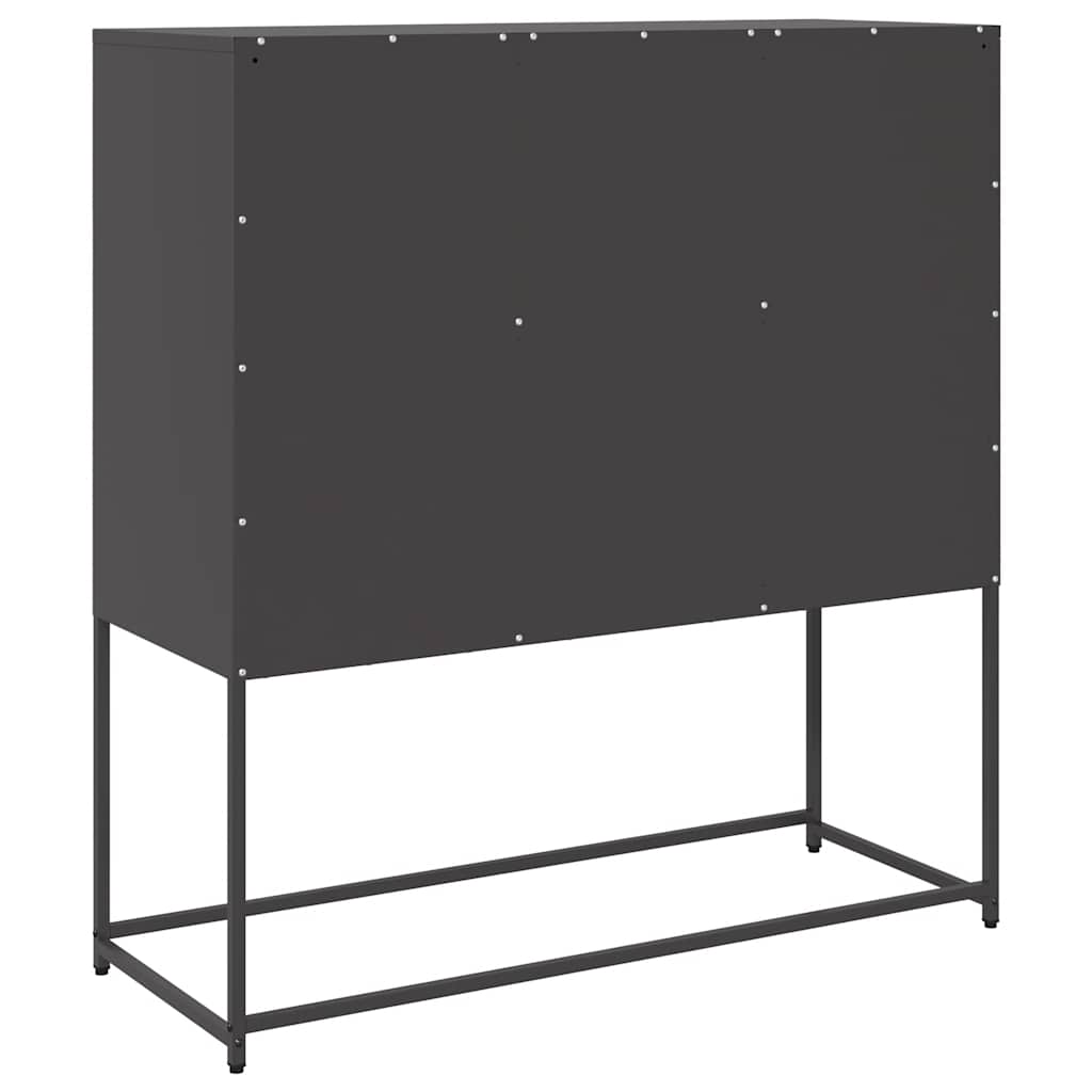 Credenza Nera 100,5x39x107 cm in Acciaio Laminato a Freddo - homemem39