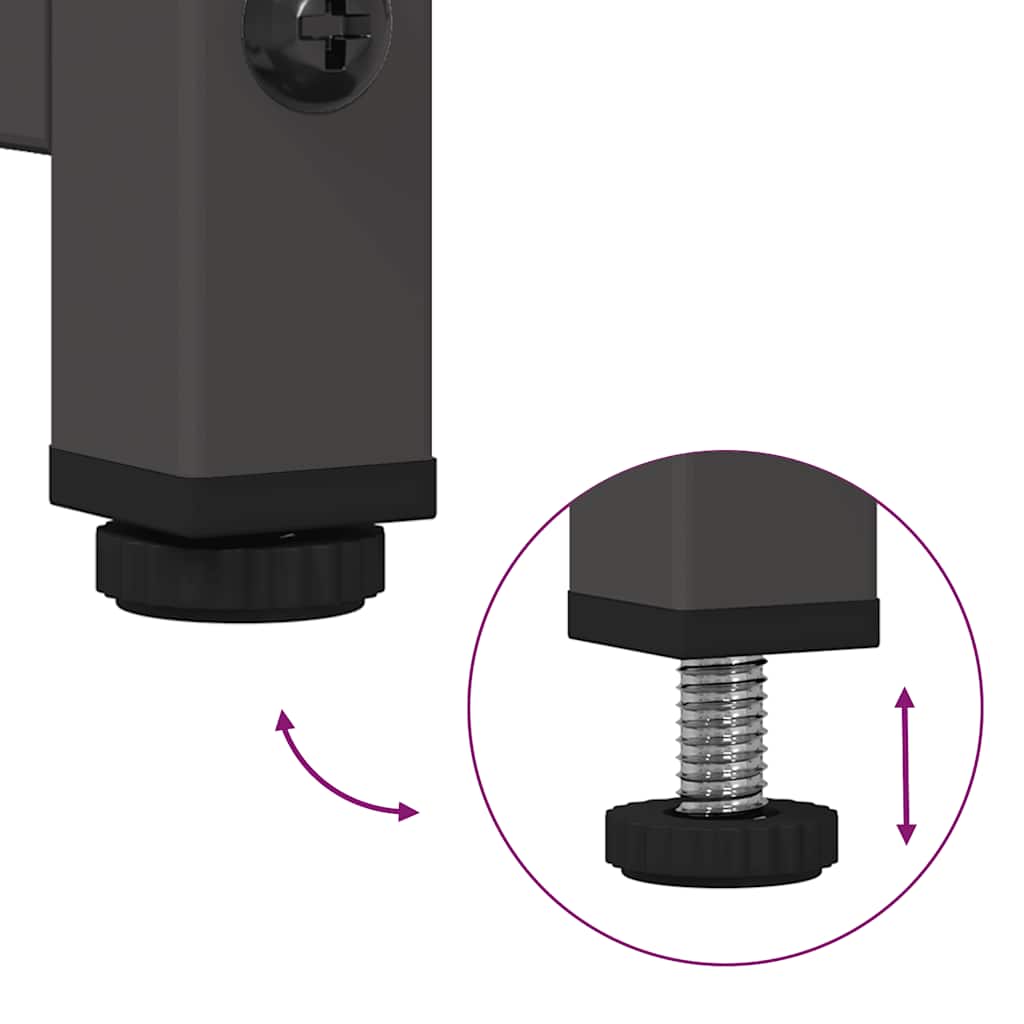 Credenza Nera 100,5x39x107 cm in Acciaio Laminato a Freddo - homemem39