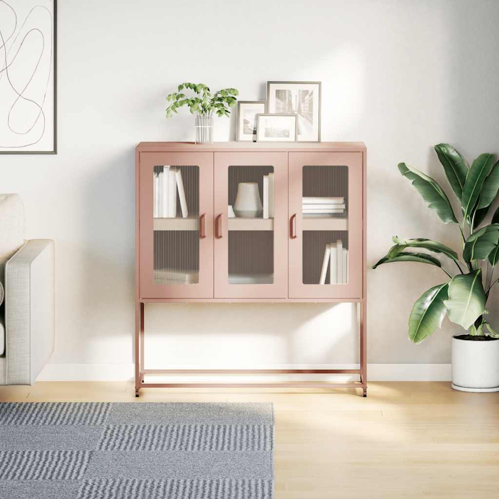 Credenza Rosa 100,5x39x107 cm in Acciaio Laminato a Freddo - homemem39