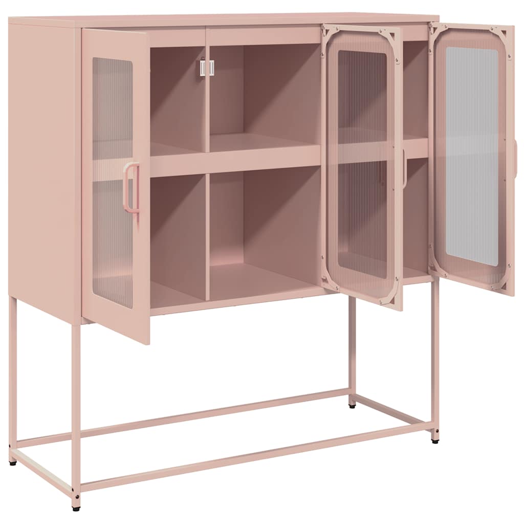 Credenza Rosa 100,5x39x107 cm in Acciaio Laminato a Freddo - homemem39
