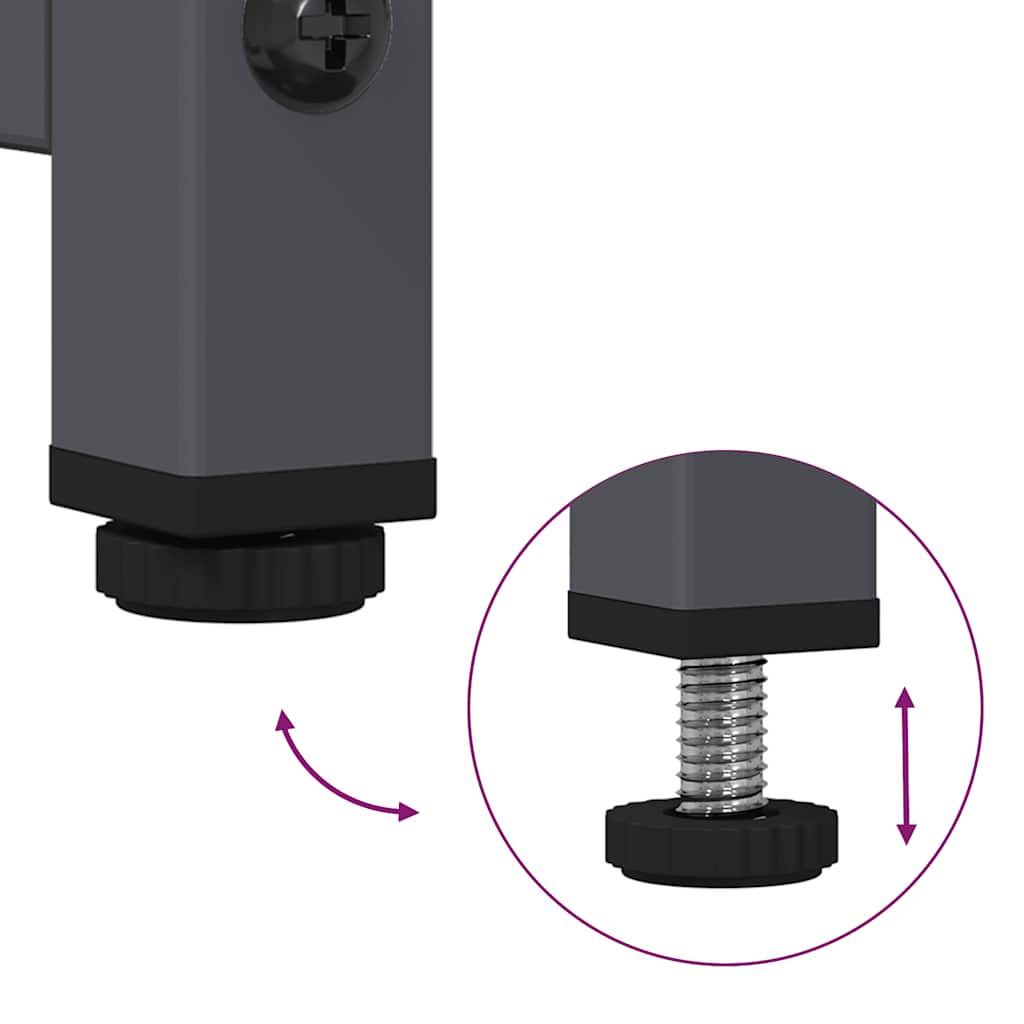 Credenza Antracite 100,5x39x107 cm in Acciaio Laminato a Freddo - homemem39