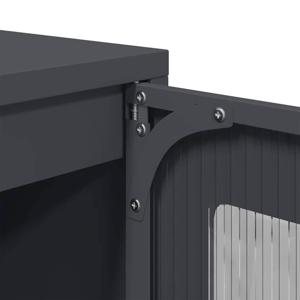 Credenza Antracite 100,5x39x107 cm in Acciaio Laminato a Freddo - homemem39