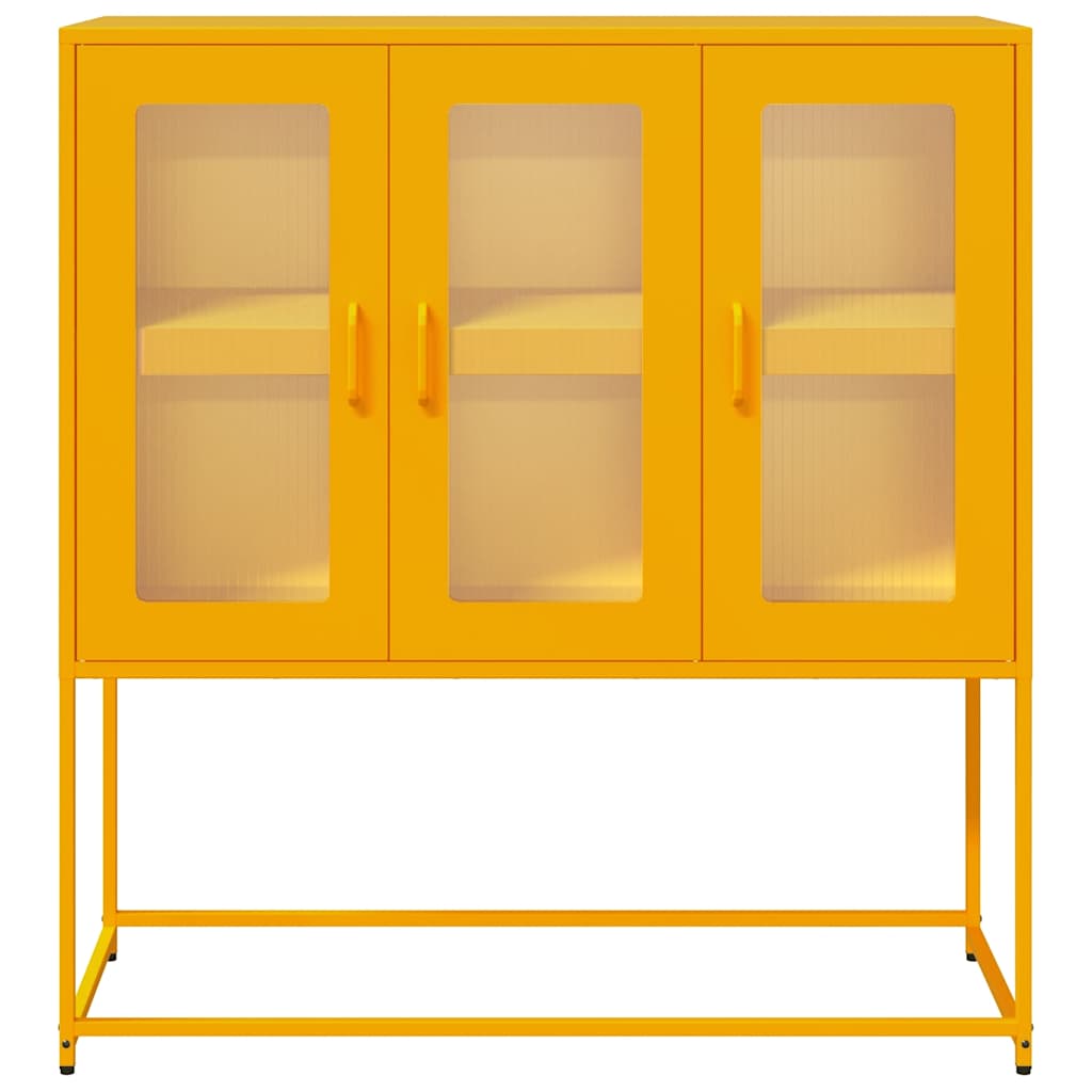 Credenza Giallo Senape 100,5x39x107cm Acciaio Laminato Freddo - homemem39